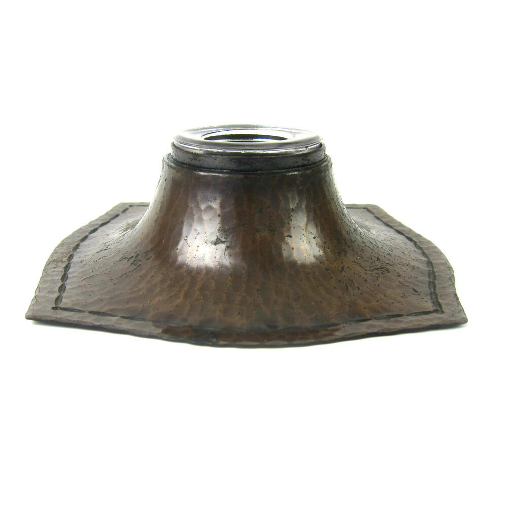 Antique Roycroft Hammered Copper Ink Well Arts & Crafts Mission Unsigned c 1920 - Picture 6 of 11